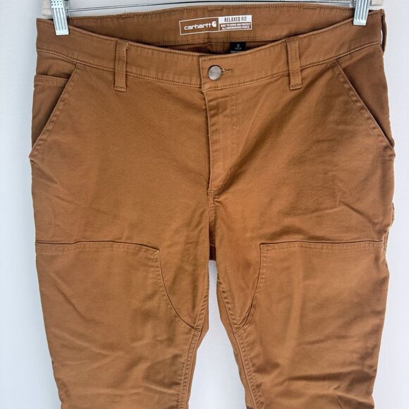 Carhartt Relaxed Fit Double Front Utility Work Pants Women 12 Carpenter Brown - Picture 4 of 11